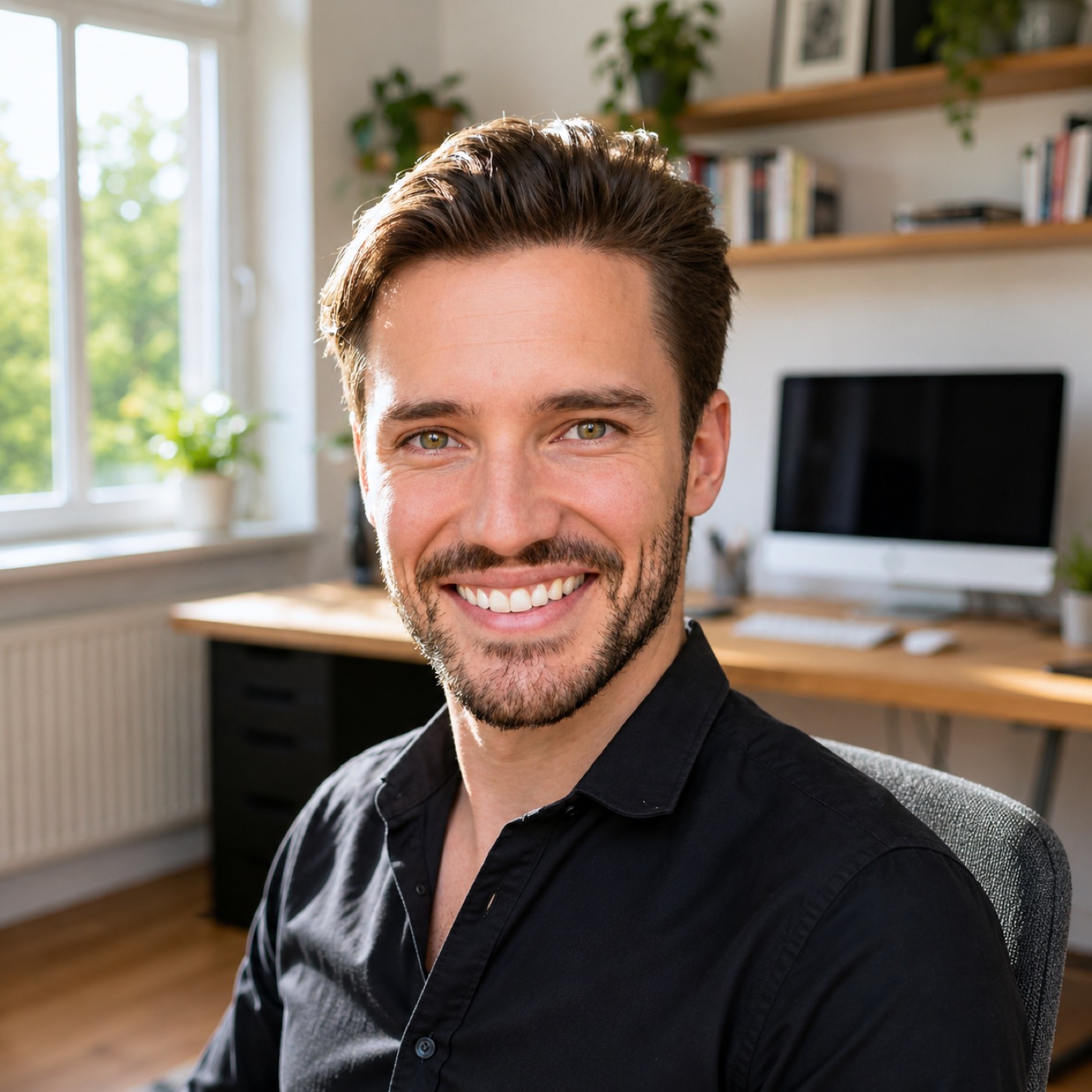 Frédéric, founder of The AI Pipe, in his studio